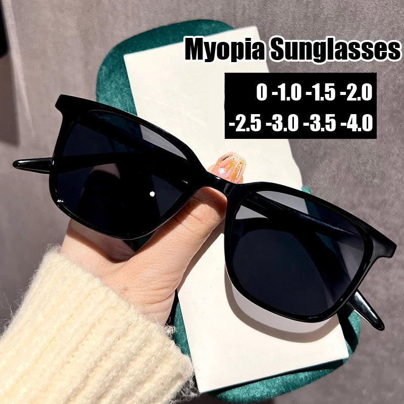 Fashion Trend Men Women Oversized Myopia Eyewear Finished Optical Spectacle Sun Glasses Diopter 0 To -4.0 Near Sight Eyeglasses
